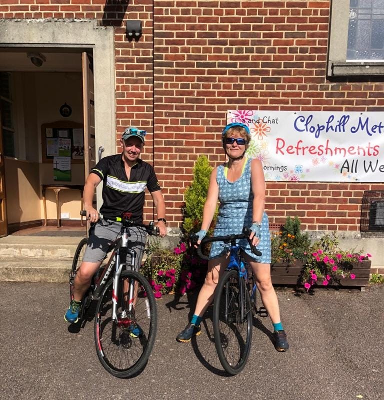 two people on bikes