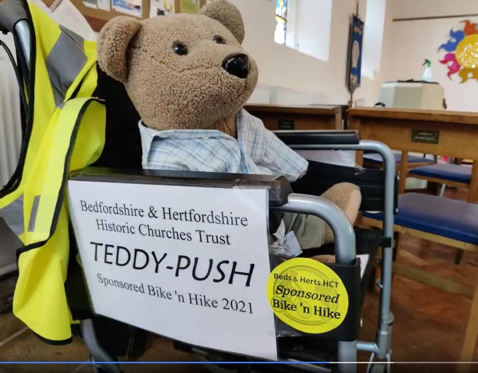 Teddy bear in wheelchair